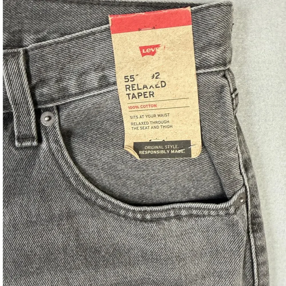 Levi's Mens 550 92 Relaxed-Fit Jean, Gray Worn In 32x30 $80